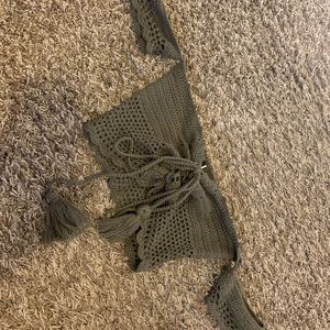 Green Crotchet off the shoulder top